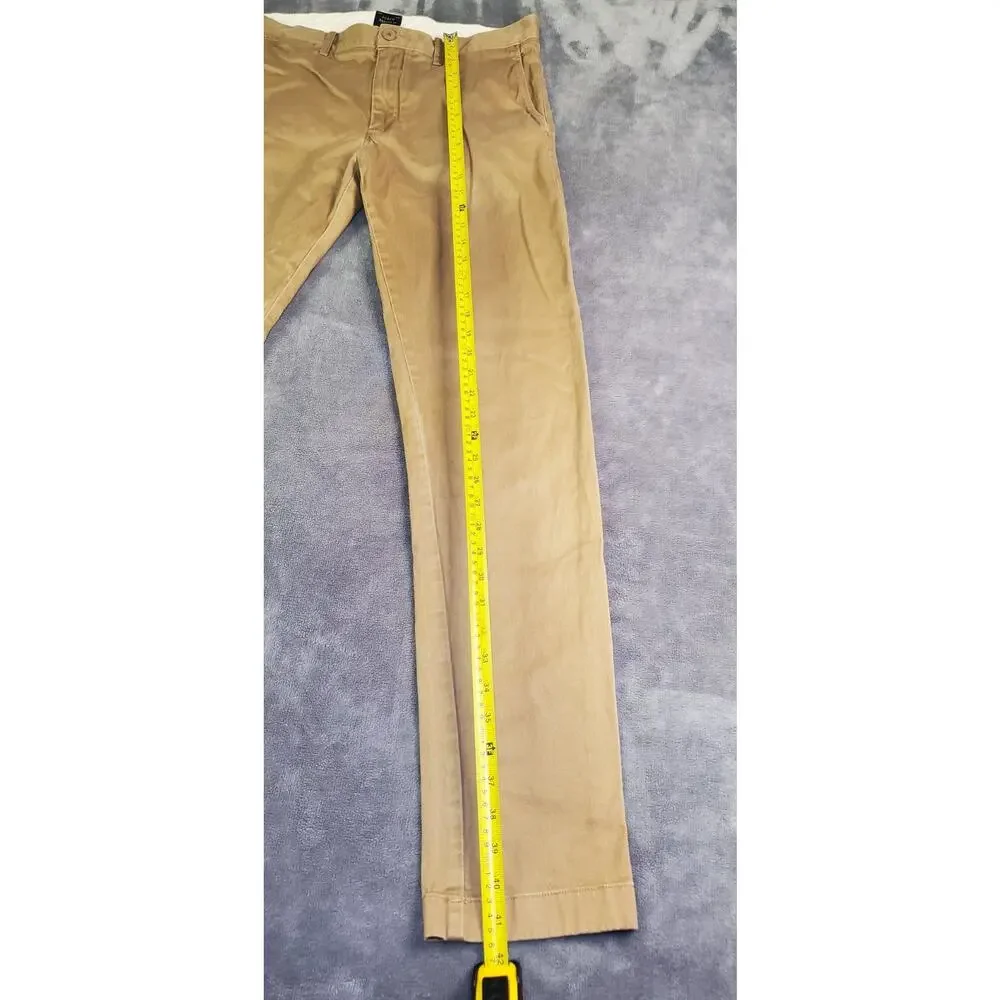 J.Crew Broken In Pants Mens 34 Brown Classic Fit Cotton Straight Casual Chino Z1